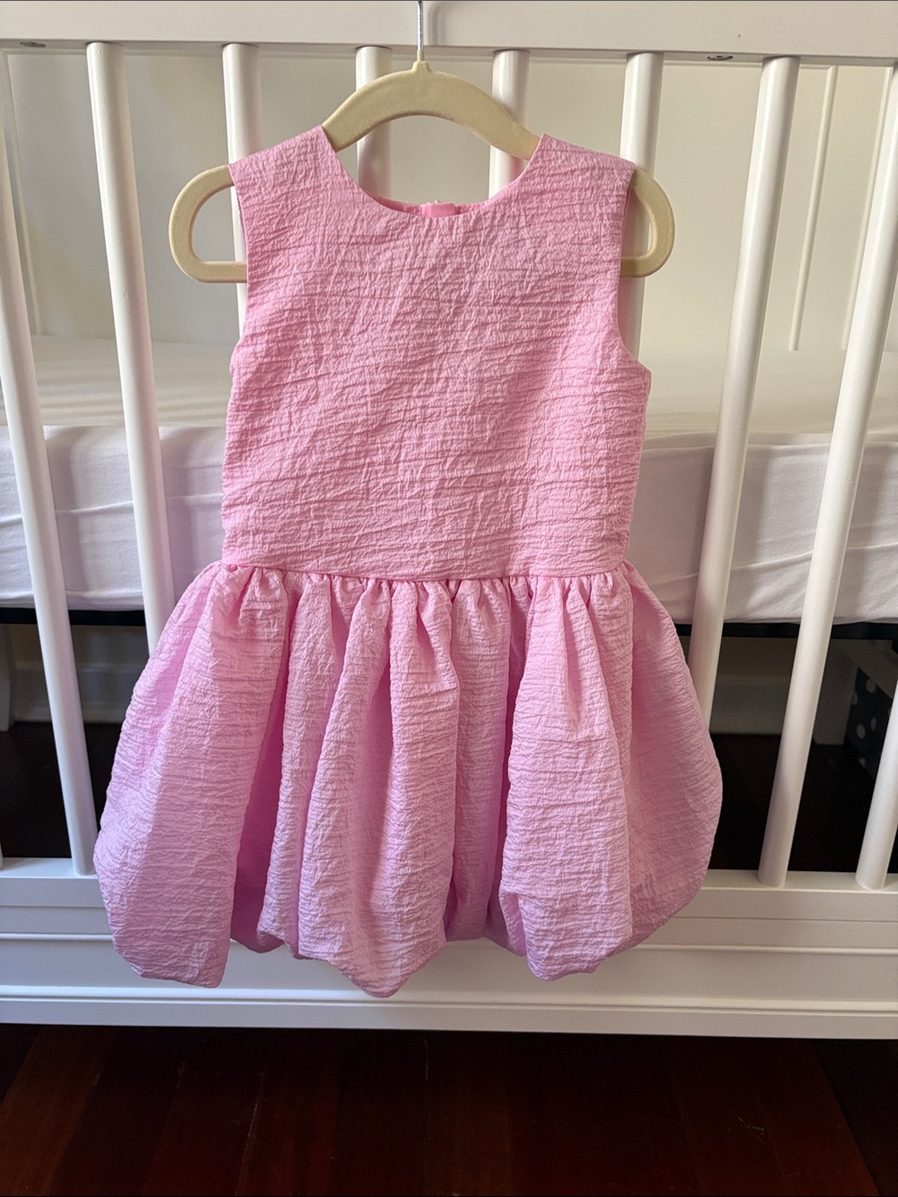Blueberi Boulevard Light Pink Seersucker Bubble Dress